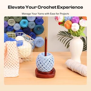Wooden Yarn Holder for Knitting and Crocheting, Easy Install and Operate Yarn Spinner Holder, Yarn Spinner with Yarn - Product Image 2