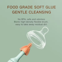 Brosse à biberon en silicone, nettoyeur électrique pour biberons, kit de nettoyage pour tétines et pailles