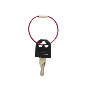 EWANG Llavero de Cable de Acero Inoxidable Rojo de 150 mm con Anillo para Llaves - Product Image 4
