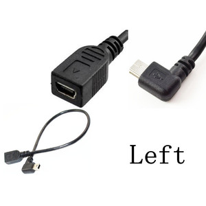 Cable de datos mini USB en ángulo recto de 25 cm, macho a hembra, para reproductores MP3 y MP4 - Product Image 3