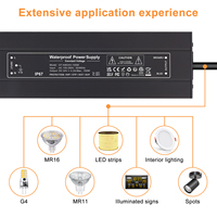 Transformateur basse tension étanche IP67 200W 12V 24V DC pour toutes les lumières LED 24V DC