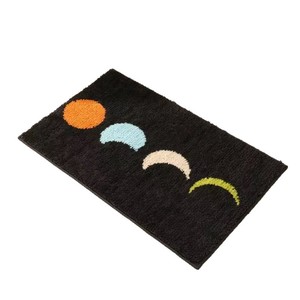 Alfombra de baño de imitación de cachemira con diseño de sol y luna que brillan juntos, rectangular, antideslizante, absorbente de agua, para la entrada del baño - Product Image 3