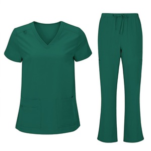 Women V-Neck <b>Scrub</b> Set Moisture Wicking Split Uniforms For Hospital Work Wear Size S XXL - Product Image 2
