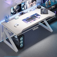 Ensemble bureau d'ordinateur en bois et chaise de gaming avec bras mécanique à fixation par pince, modèle DNZ0117161-SL pour chambre et bureau à domicile