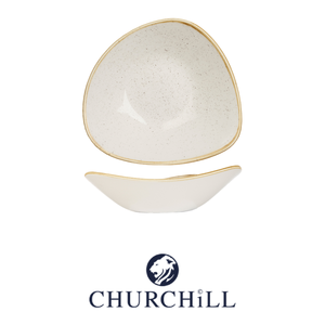 Bol triangulaire Stonecast blanc 23 cm, blanc moucheté Churchill - Product Image 4