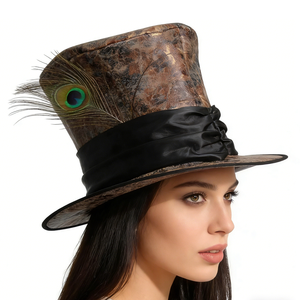 High Fancy Wonderland <strong>Mad</strong> <strong>Hatter</strong> <strong>Hat</strong> MH-1171 Plush Felt Striped Party <strong>Hat</strong> - Product Image 1