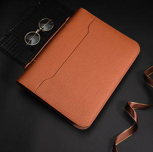 Black A4 Size Notebook Waterproof Portfolio Handle File <strong>Folder</strong> 4 <strong>Ring</strong> <strong>Binder</strong> Tan Document Holder Bag With Clip - Product Image 6