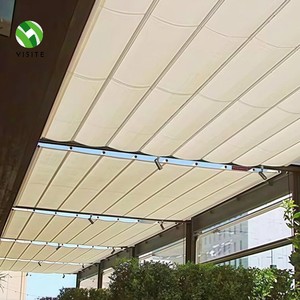 Voile <span class=keywords><strong>d</strong></span>'<span class=keywords><strong>ombrage</strong></span> rétractable anti-UV beige pour balcon, jardin extérieur, terrasse, auvent coulissant, pare-soleil de voiture - Product Image 2