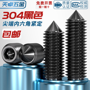 304 Stainless Steel Pointed Hex <b>Socket</b> Head Cap <b>Screw</b> M3 M4 M5 M6 M8 M10 DIN914 Metric Standard Thread Grade A Level 6.8 Class - Product Image 4