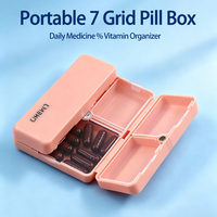 Boîte à pilules magnétique pliable SUNSHING, mini conteneur de voyage pour comprimés, étui à pilules double face, organisateur de rangement hebdomadaire pour vitamines 7 jours