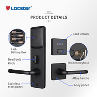 Serrure de porte d'hôtel Locstar de bonne qualité avec carte RFID M1 déverrouillée, économiseur d'énergie et encodeur intégré