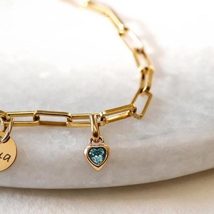 Collier Cœur Femme en Acier Inoxydable Plaqué Or 2026 avec Lettres DIY A-Z et Pierres de Naissance des 12 Mois - Product Image 4