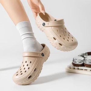 Platform <b>Clogs</b> For Men And Women White Black Khaki Hollow Thick Sole Non Slip Summer Spring Autumn Adult Shoes - Product Image 2