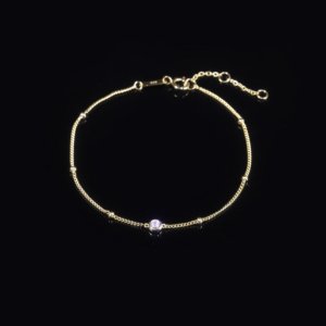 Delicada pulsera de oro sólido para uso diario, decoración de cuentas de oro redondas, pulsera ajustable de diamantes cultivados en laboratorio de 2,5 MM - Product Image 2