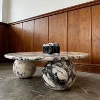Table basse moderne de luxe nordique en marbre, socle durable Calacatta Viola, ensemble de meubles pour chambre et salon