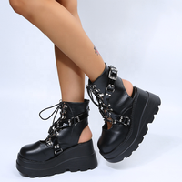 Sandales plates en faux cuir PU pour femmes, chaussures Vampire, bottes bateau, vente en gros dans l'usine, nouvelle collection, collection