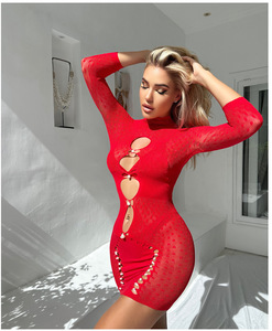 Nuevo nuevo vestido de fiesta para mujer, mallas de verano, sexy, ahuecado, vestido de manga larga, ropa de noche para discoteca - Product Image 6