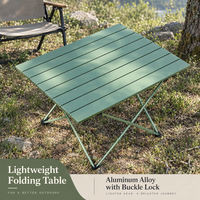 Table de camping pliante portable en alliage d'aluminium rectangulaire pour pique-nique et barbecue, vente en gros d'usine