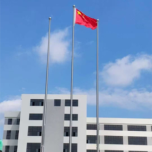 Mât de drapeau extérieur en acier inoxydable épais, résistant aux typhons, installation directe usine, hauteur personnalisable - Product Image 1