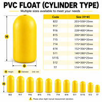 Flotteur de pêche en PVC jaune vif durable pour piège à homard, équipement de pêche au crabe, bouée de signalisation marine écologique, marqueur côtier commercial