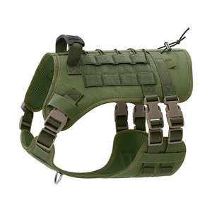 Soft Padded <b>No</b> <b>Pull</b> Tactical Dog <b>Harness</b> MOLLE Design Adjustable Vest For Medium Large Dog Training Daily Outdoor Use - Product Image 1