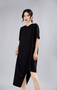 <span class=keywords><strong>Ebay</strong></span>-vestido de verano con espalda descubierta para mujer, camiseta de manga corta con dobladillo Irregular y cuello redondo, cinta con bloqueo de Color, novedad de 2022 - Product Image 4