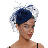 Chapeaux Fascinators les plus populaires pour femmes : Bandeau pour Tea Party, Fascinator Kentucky Derby, Voile en maille fleuri pour mariage