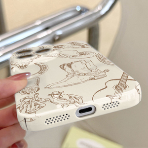 Funda Protectora Rígida para Teléfono Móvil con Diseño de Botas, Hombre, Gorra, Guitarra, Foto, Proceso de Impresión, para iPhone 8, X, Xr, Xs, 11, 12, 13, 14, 15, 16, 17 Pro Max - Product Image 4