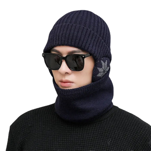 Fleece Lined Breathable <b>Waterproof</b> Winter <b>Hat</b> and Scarf Combo Thermal Unisex Outdoor Beanie Set <b>for</b> Skiing Snow Sports Travel - Product Image 1
