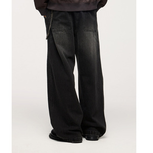 Jeans Holgados de Corte Recto Personalizados para Hombre, Estilo Vintage, Otoño-Verano, 100% Algodón, Secado Rápido, Casual - Product Image 4