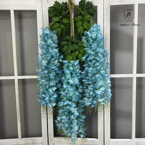 Flores colgantes de glicinia de seda artificial de alta calidad personalizadas al por mayor a bajo <span class=keywords><strong>precio</strong></span> de fábrica DKB para decoración del hogar de bodas - Product Image 3
