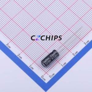 Condensateur électrolytique en aluminium à montage traversant KF4R7M050C110A, composant à montage traversant (THT), D5xL11mm 4.7uF 20% 50V 2mm - Product Image 1