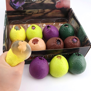 Jouet anti-stress transfrontalier en plastique, œuf de dinosaure, boule d'eau à remontée lente, à presser - Product Image 1