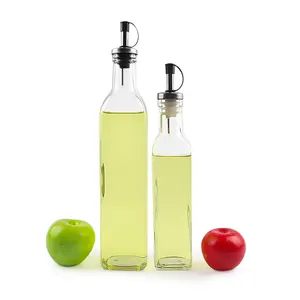 White Clear Olive Oil for Food Glass Bottle Kitchen Spice Bottles Cans Screw Cap Dark Green Free Cooking Oil