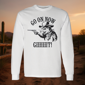 Camiseta de manga larga Go On Now Git Vintage Cowboy Opossum Country Western - Product Image 3