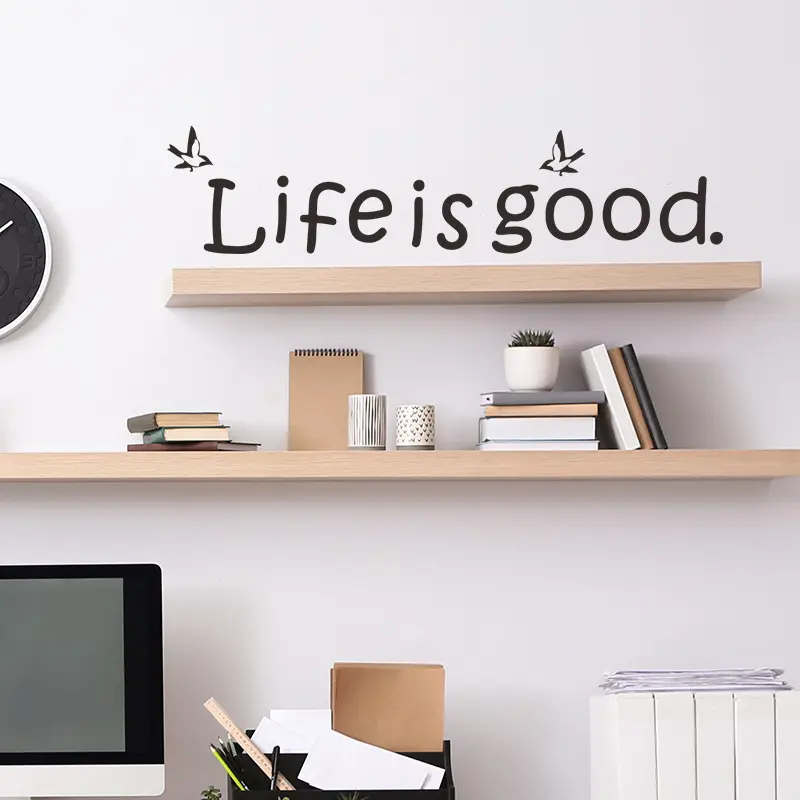 2022 Simple English Slogan Wall Sticker Glass Window Decal Bedroom Porch Commercial Wall Decoration DIY Inspirational Quotes
