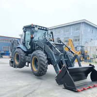 Mesin Konstruksi Retroexcavadora 4WD Pabrik Asli Cina, Traktor Diesel 4x4, Loader Backhoe, Shovel Wheel Loader untuk Dijual