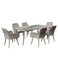 Ensemble de patio en rotin/osier synthétique moderne pour l'extérieur Mobilier de jardin traditionnel avec coussin pour la conversation et les loisirs