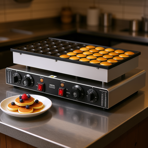 Vevor Mini Máquina para Hacer Panqueques Holandeses, 50 Agujeros, 43 mm, Eléctrica, Comercial, para Dorayaki, 1700 W, Placa Antiadherente - Product Image 2