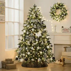 Árbol de Navidad de 180CM y 210CM, árbol de Navidad para exteriores, decoración familiar, árboles de Navidad con bolas de ornamento de Navidad