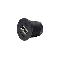 LSHITECH USB 2.0 Type-A Female Panel Mount Connector 22.5mm Cutout with Hex Nut for Industrial Control Panel