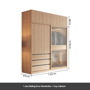 <span class=keywords><strong>Armario</strong></span> Nórdico con <span class=keywords><strong>Puertas</strong></span> Corredizas <span class=keywords><strong>de</strong></span> Vidrio Arcoíris, Estilo Simple Color Crema, Personalizable, Superventas - Product Image 6