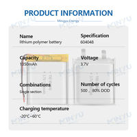 Batteries au lithium-ion à haute sécurité 3.7V/1350mah 604048 de Offre Spéciale d'usine pour l'électronique grand public portable