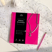 Planificateurs en spirale à couverture rigide de taille B5 au design personnalisé avec poche en papier, bande de ventre et pages de lignes détachables