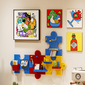 Mensola a Parete Fai-da-Te Senza Foratura - Organizzatore con Blocchi Cartoon per Ingresso e Camera dei Bambini - Product Image 1