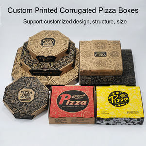 Özel ucuz yuvarlak sekizgen Pizza paketleme karton kutu gıda paketi teslimat Pizza ambalaj yemek kabı toptan - Product Image 2