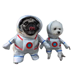 Astronot tasarım köpek kostümleri cadılar bayramı köpekler için giysi komik Pet kostümleri küçük köpek Cosplay tatil Stand-up Pet giysi