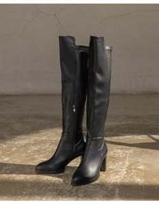 Bottes hautes pour femmes avec talon à profil distinctif - Product Image 6