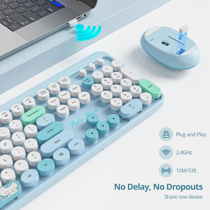Combo de Teclado y Ratón Inalámbrico Mofii 2.4G, Teclado de Tamaño Completo con Clic Silencioso y Ratón para Computadora/Smart TV - Product Image 3