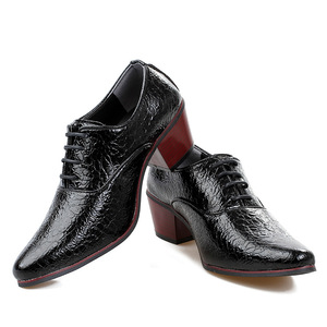 <span class=keywords><strong>Scarpe</strong></span> da <span class=keywords><strong>uomo</strong></span> in pelle sintetica Casual con tacchi alti e spessi Hairstylist - Product Image 2